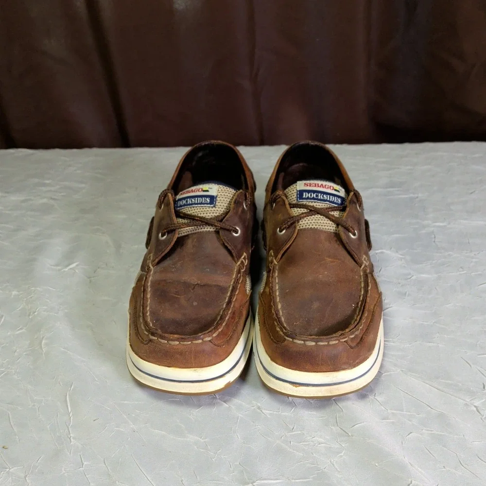 Sebago Clovehitch II Boat Shoes Mens Size 10M Brown Leather Lace Up Preppy